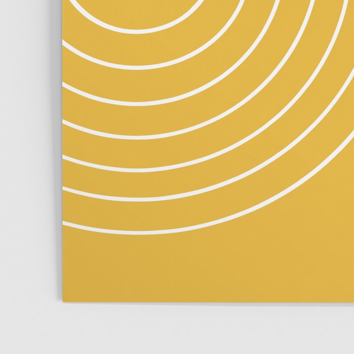 Minimal Line Curvature VIII Golden Yellow Mid Century Modern Arch Abstract Poster Gallery Image 3