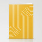 Minimal Line Curvature VIII Golden Yellow Mid Century Modern Arch Abstract Stationery Card Gallery Image 2