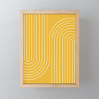 Minimal Line Curvature VIII Golden Yellow Mid Century Modern Arch Abstract Mini Art Print Gallery Image 1