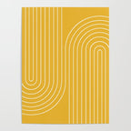 Minimal Line Curvature VIII Golden Yellow Mid Century Modern Arch Abstract Poster Gallery Image 4