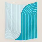 Two Tone Line Curvature IV Wall Tapestry Gallery Image 4