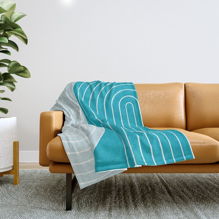 Two Tone Line Curvature IV Throw Blanket Gallery Image 1