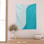 Two Tone Line Curvature IV Wall Tapestry Gallery Image 2