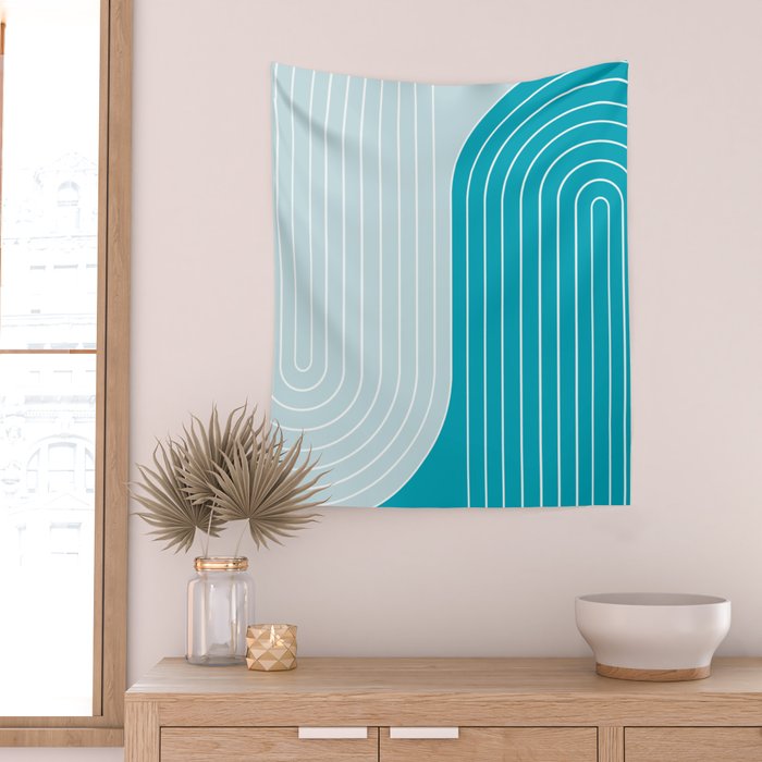 Two Tone Line Curvature IV Wall Tapestry Gallery Image 2