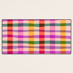 Wobbly Colorful Gingham Pattern Desk Mat Gallery Image 3