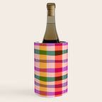 Wobbly Colorful Gingham Pattern Wine Chiller Gallery Image 1