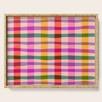 Wobbly Colorful Gingham Pattern Serving Tray Gallery Image 1