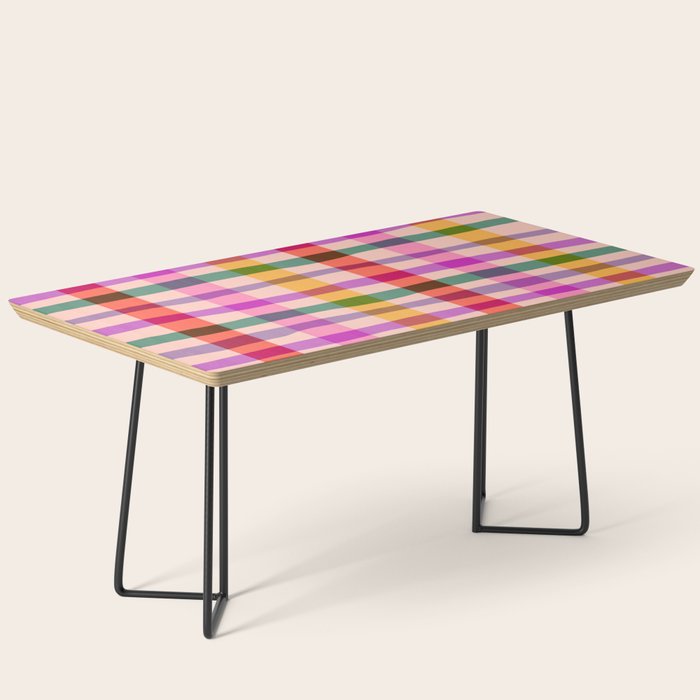 Wobbly Colorful Gingham Pattern Coffee Table Gallery Image 1
