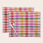 Wobbly Colorful Gingham Pattern Placemat Gallery Image 1