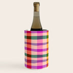 Wobbly Colorful Gingham Pattern Wine Chiller Gallery Image 2