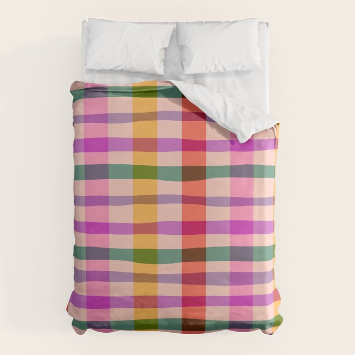 Wobbly Colorful Gingham Pattern Duvet Cover Gallery Image 6