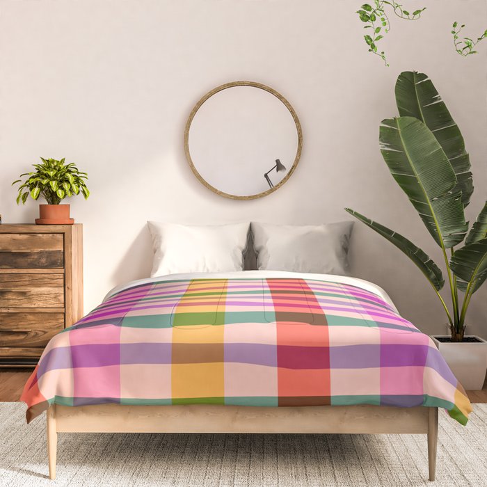 Wobbly Colorful Gingham Pattern Comforter Gallery Image 3