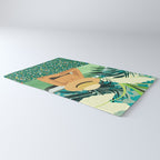 Chill, Modern Bohemian Black Woman Travel Illustration | Terrazzo Tropical Swimming Pool Fashion Rug Gallery Image 3