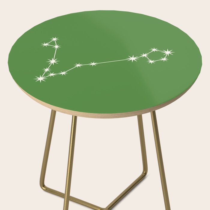 Pisces Zodiac Star Constellation Line Art Kelly Green Side Table Gallery Image 2