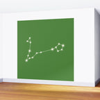 Pisces Zodiac Star Constellation Line Art Kelly Green Wall Mural Gallery Image 2