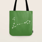 Pisces Zodiac Star Constellation Line Art Kelly Green Tote Bag Gallery Image 1