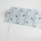 Red Cardinal Bird In The Winter Forest Wrapping Paper Gallery Image 2