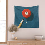 BILLIARDS / Ball 5 Wall Tapestry Gallery Image 2
