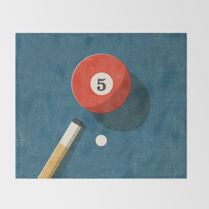 BILLIARDS / Ball 5 Throw Blanket Gallery Image 2