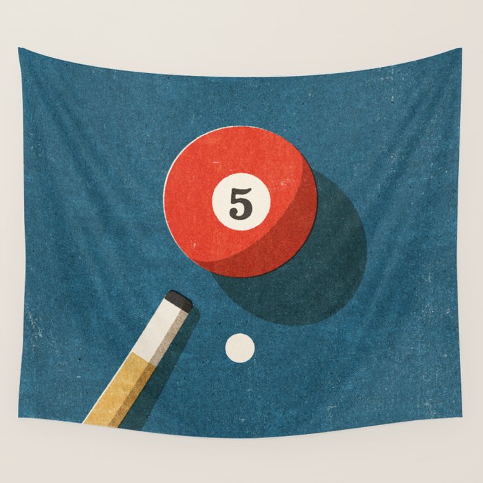 BILLIARDS / Ball 5 Wall Tapestry Gallery Image 1
