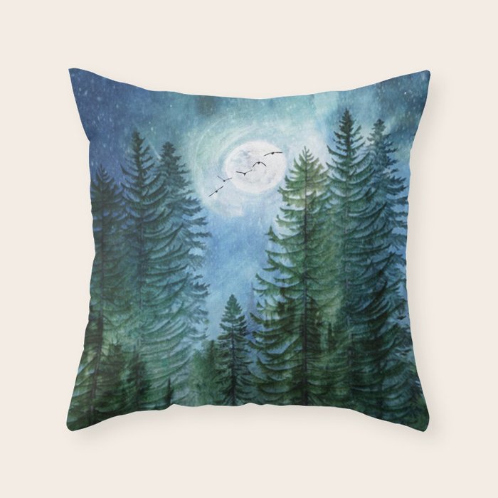 Silent Forest Throw Pillow Gallery Image 1