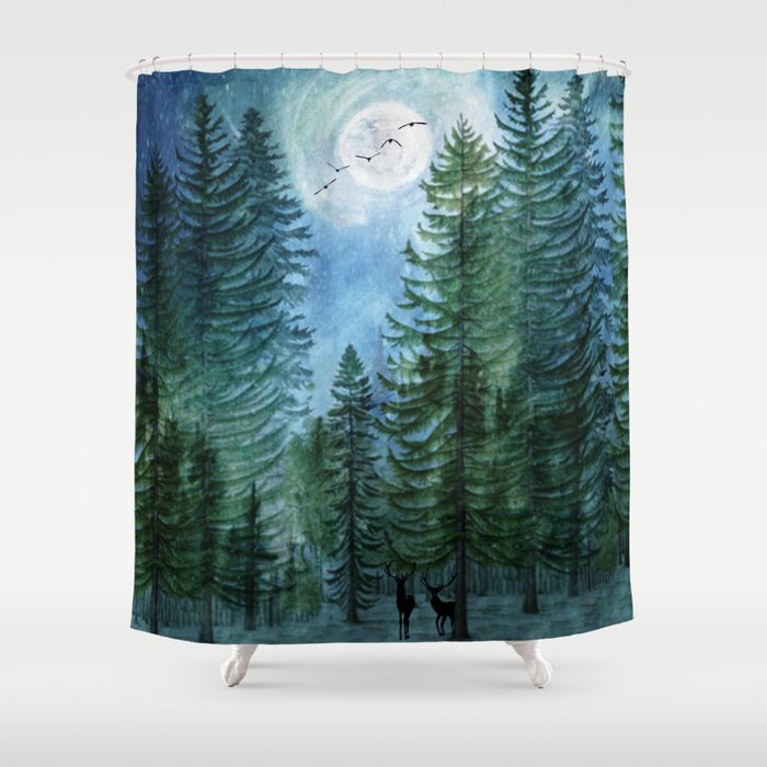 Silent Forest Shower Curtain Gallery Image 1