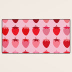 Les Fraises | 01 - Fruit Print Pink And Red Strawberry Preppy Modern Decor Abstract Strawberries Desk Mat Gallery Image 3