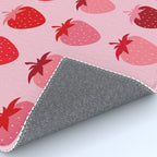 Les Fraises | 01 - Fruit Print Pink And Red Strawberry Preppy Modern Decor Abstract Strawberries Rug Gallery Image 4