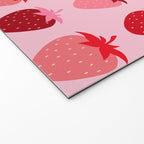 Les Fraises | 01 - Fruit Print Pink And Red Strawberry Preppy Modern Decor Abstract Strawberries Welcome Mat Gallery Image 2