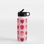 Les Fraises | 01 - Fruit Print Pink And Red Strawberry Preppy Modern Decor Abstract Strawberries Water Bottle Gallery Image 1