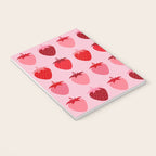 Les Fraises | 01 - Fruit Print Pink And Red Strawberry Preppy Modern Decor Abstract Strawberries Notebook Gallery Image 3