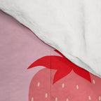 Les Fraises | 01 - Fruit Print Pink And Red Strawberry Preppy Modern Decor Abstract Strawberries Comforter Gallery Image 4