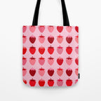 Les Fraises | 01 - Fruit Print Pink And Red Strawberry Preppy Modern Decor Abstract Strawberries Tote Bag Gallery Image 1