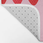 Les Fraises | 01 - Fruit Print Pink And Red Strawberry Preppy Modern Decor Abstract Strawberries Bath Mat Gallery Image 2