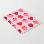 Les Fraises | 01 - Fruit Print Pink And Red Strawberry Preppy Modern Decor Abstract Strawberries Notebook Gallery Image 2