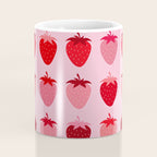 Les Fraises | 01 - Fruit Print Pink And Red Strawberry Preppy Modern Decor Abstract Strawberries Coffee Mug Gallery Image 4