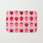 Les Fraises | 01 - Fruit Print Pink And Red Strawberry Preppy Modern Decor Abstract Strawberries Bath Mat Gallery Image 1