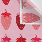Les Fraises | 01 - Fruit Print Pink And Red Strawberry Preppy Modern Decor Abstract Strawberries Wall Tapestry Gallery Image 3