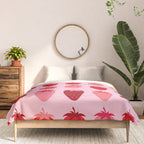 Les Fraises | 01 - Fruit Print Pink And Red Strawberry Preppy Modern Decor Abstract Strawberries Comforter Gallery Image 3