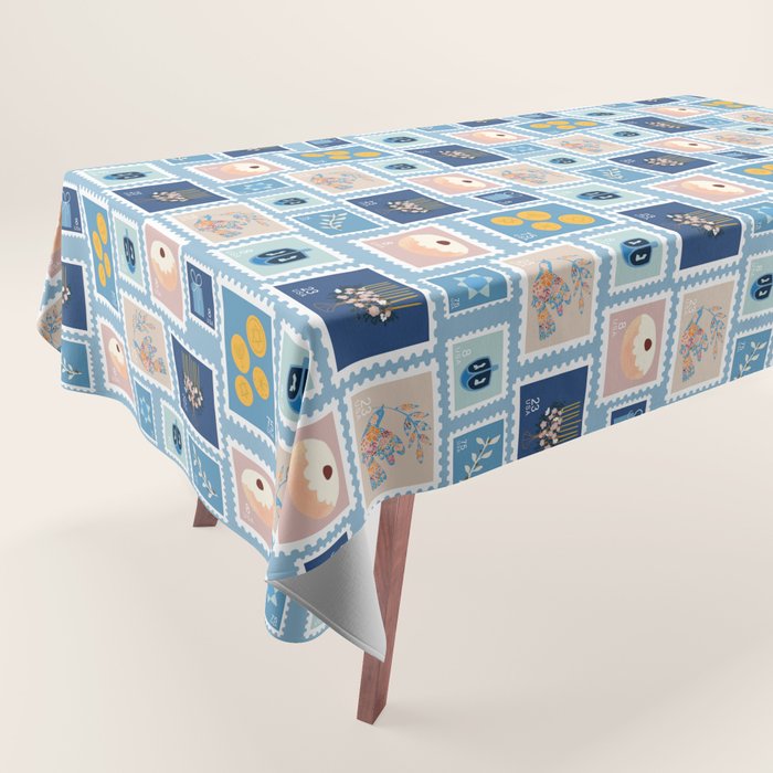 Hanukkah Stamps Tablecloth Gallery Image 1