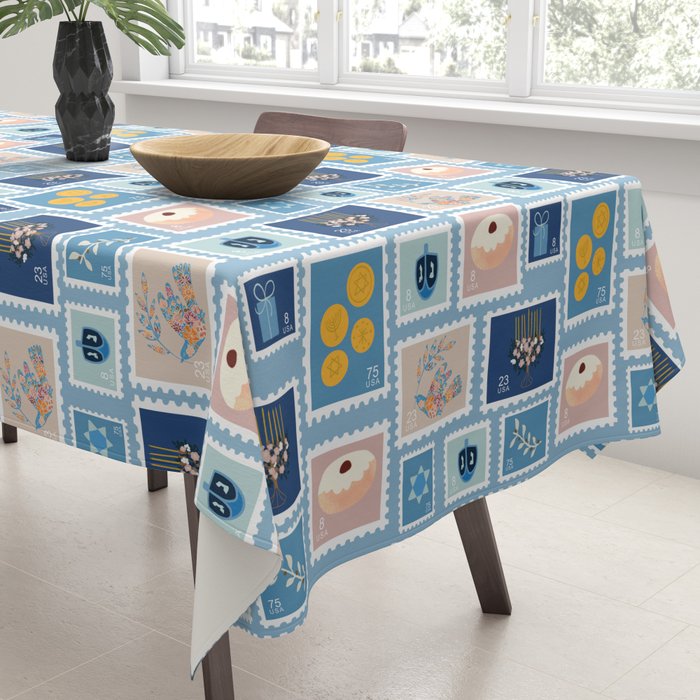 Hanukkah Stamps Tablecloth Gallery Image 3