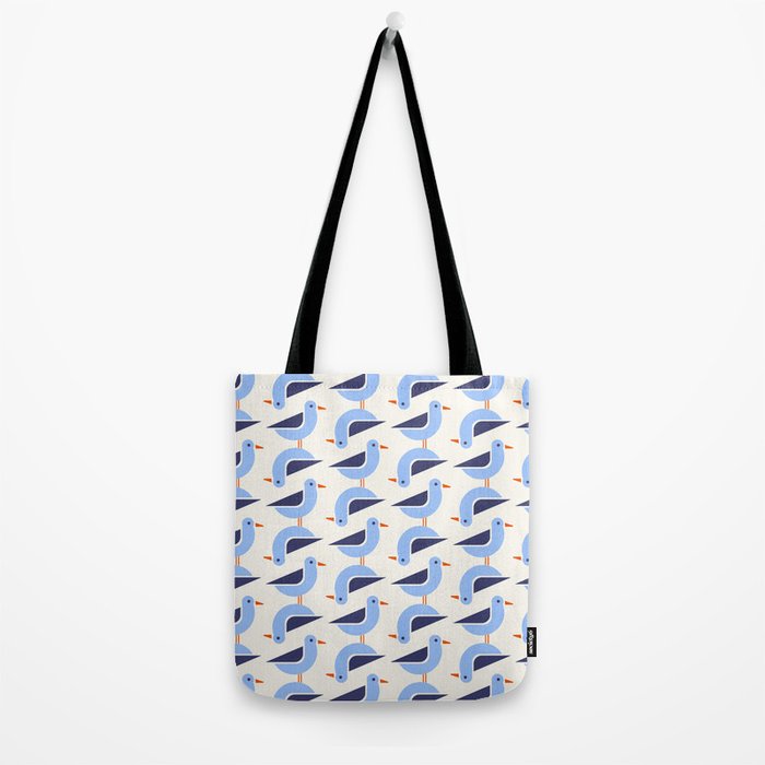 Blue Seagulls Pattern Tote Bag Gallery Image 2