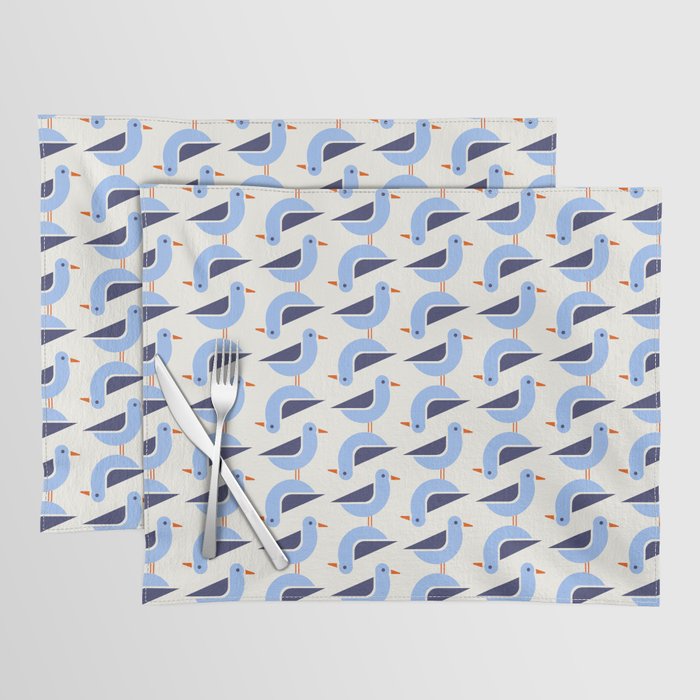 Blue Seagulls Pattern Placemat Gallery Image 1