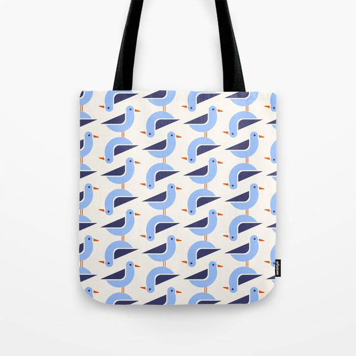 Blue Seagulls Pattern Tote Bag Gallery Image 1