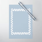 Wavy Lines - Blue White Wrapping Paper Gallery Image 1