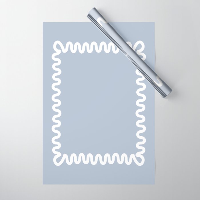 Wavy Lines - Blue White Wrapping Paper Gallery Image 1