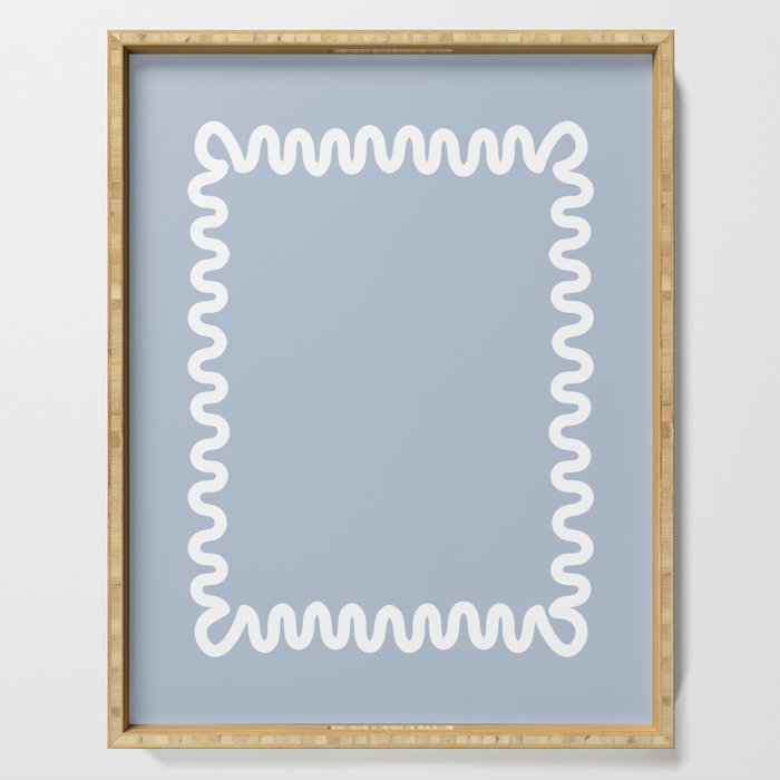 Wavy Lines - Blue White Serving Tray Gallery Image 1