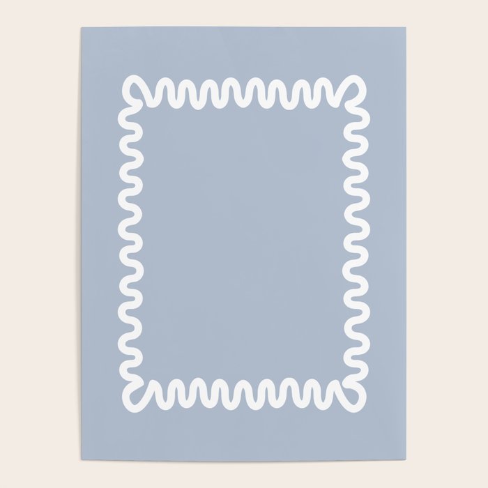 Wavy Lines - Blue White Poster Gallery Image 4