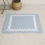 Wavy Lines - Blue White Rug Gallery Image 1