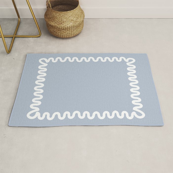 Wavy Lines - Blue White Rug Gallery Image 1